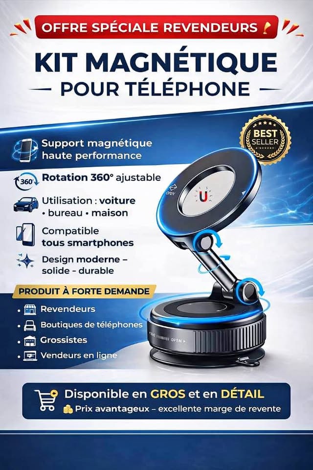 MagnetiCar – Support Téléphone Aimanté
